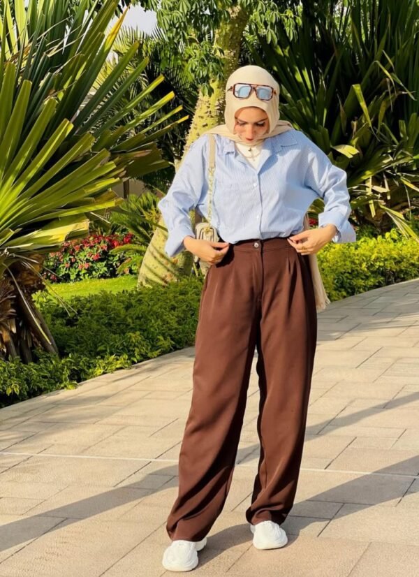 Cotton Shirt with Cey Pant - Image 2