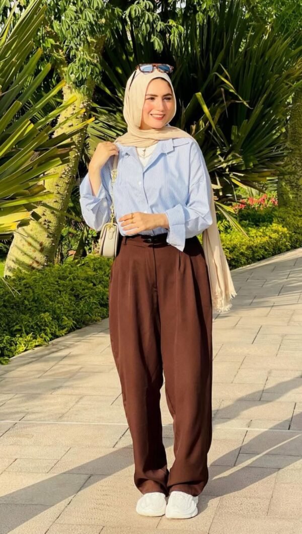 Cotton Shirt with Cey Pant - Image 4